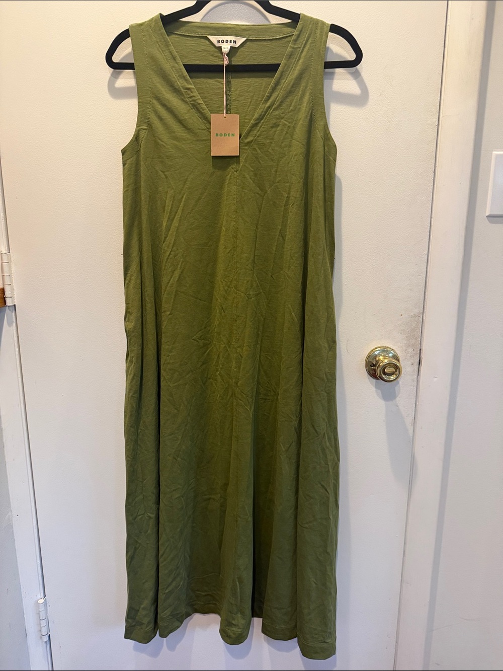 Boden Olive Sleeveless V-Neck Maxi Dress